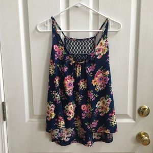 Aeropostale fNavy Floral Tank